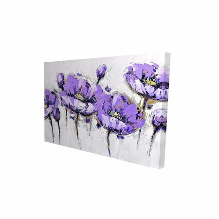 FONDO 12 x 18 in. Abstract Purple Flowers-Print on Canvas FO2784580